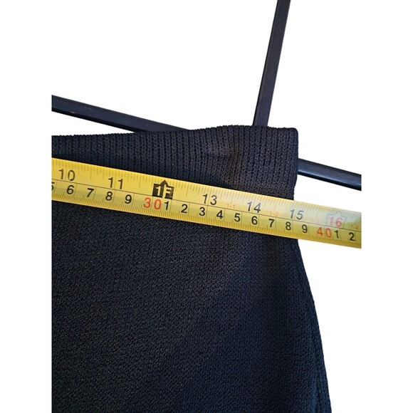 St. John Size 10 Classic Santana Knit Solid Black Pants Straight Leg Pull On - Picture 11 of 16